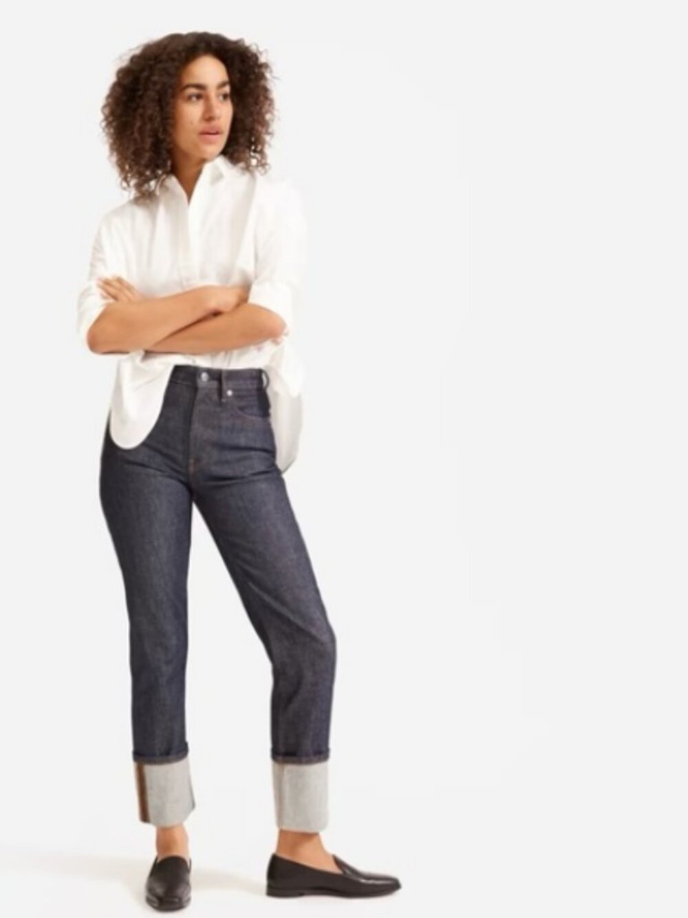 Everlane High Rise Straight Leg Denim Jeans Blue 24